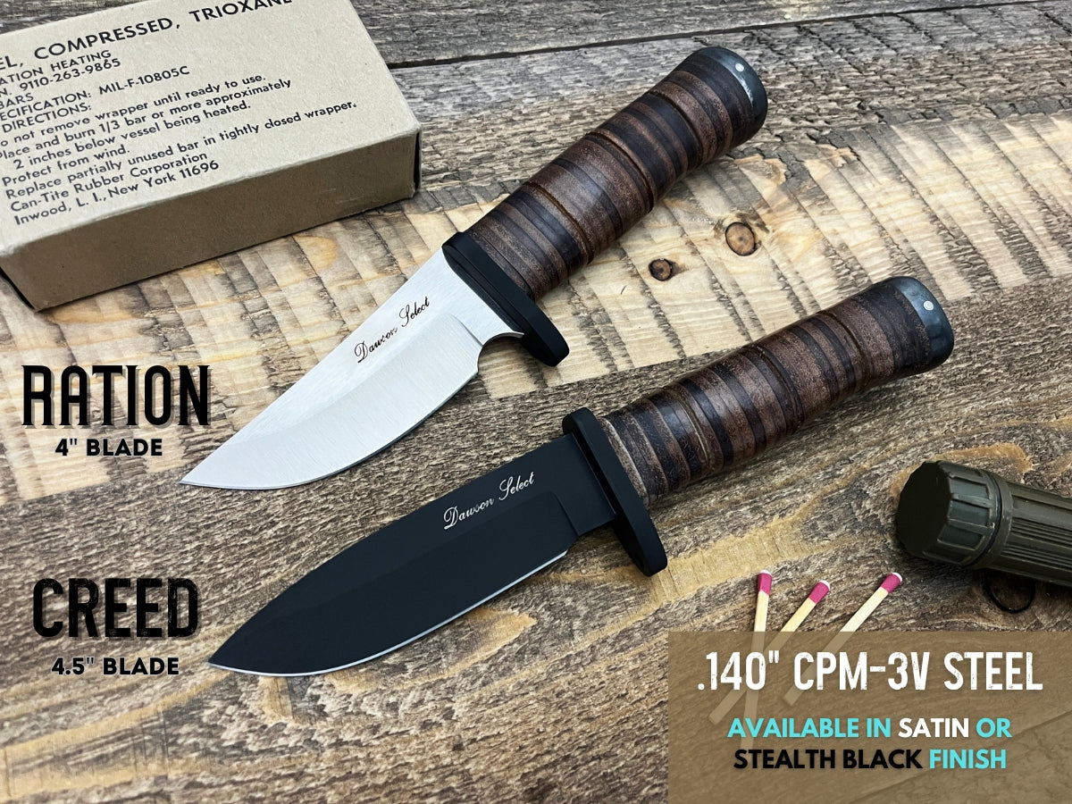 CREED + RATION | NEW Limited Edition Scagel-Style Knives | CPM-3V Steel | Customizable Preorder