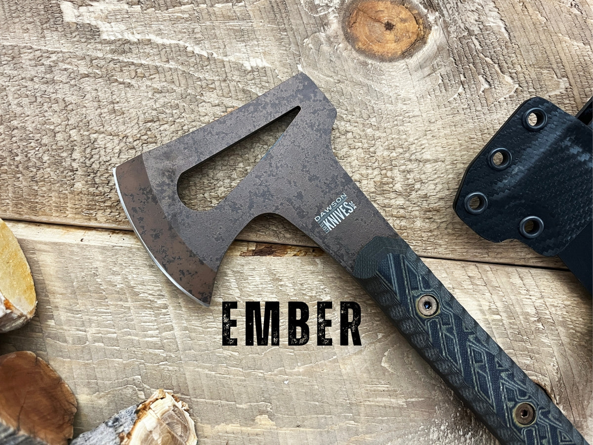 Ember OR Spark | LIMITED RUN Ultralight Camp Hatchet | CPM-3V Steel | Scorched Earth Finish | G10 Handle