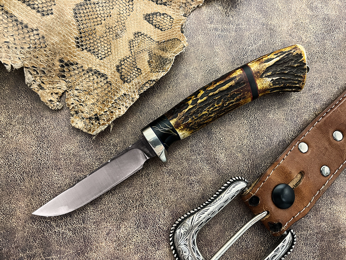 #4 2024 ULTRA LIMITED Barry Dawson Select Original | One of a Kind Scagel Style Belt Knife | Stag Handle