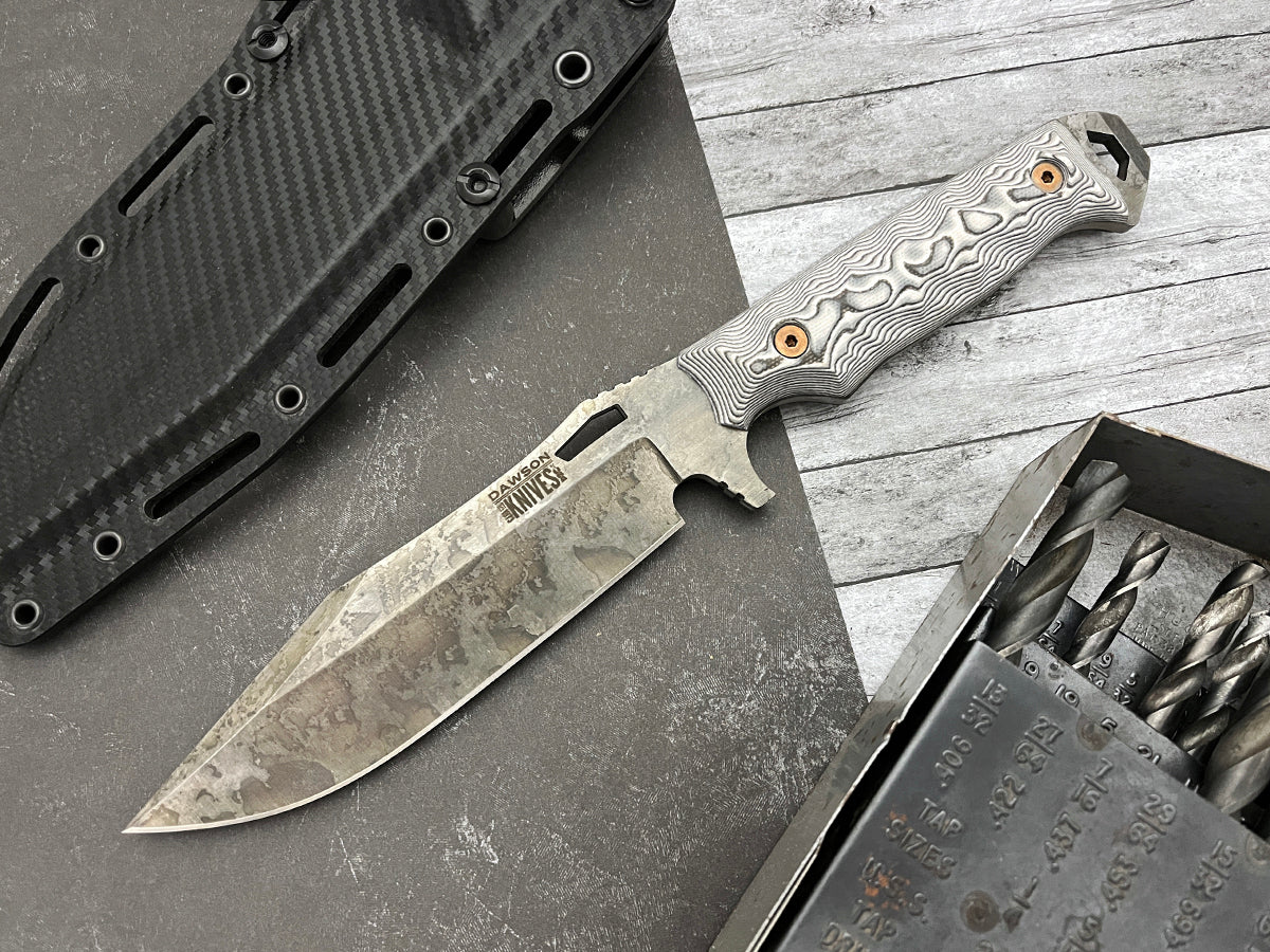 EDC Knife 7” Long Hand Forged Hammer Mark Blade Micarta Scale Bushcraft Knife With Sheath hotsell