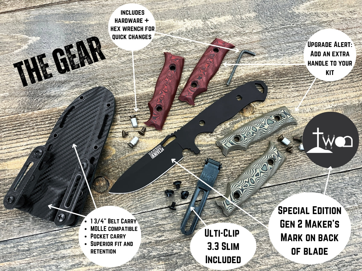 GEN 2 Nomad | Hunting, Camp and Outdoors Knife | CPM-3V Steel | Stealth Black